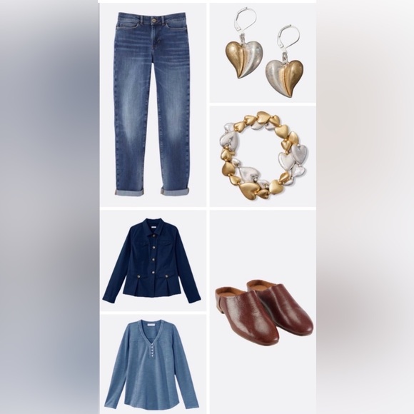 J. JILL || The Boyfriend Blue Straight Leg Ankle Jeans. Sz. 4P - Picture 4 of 12